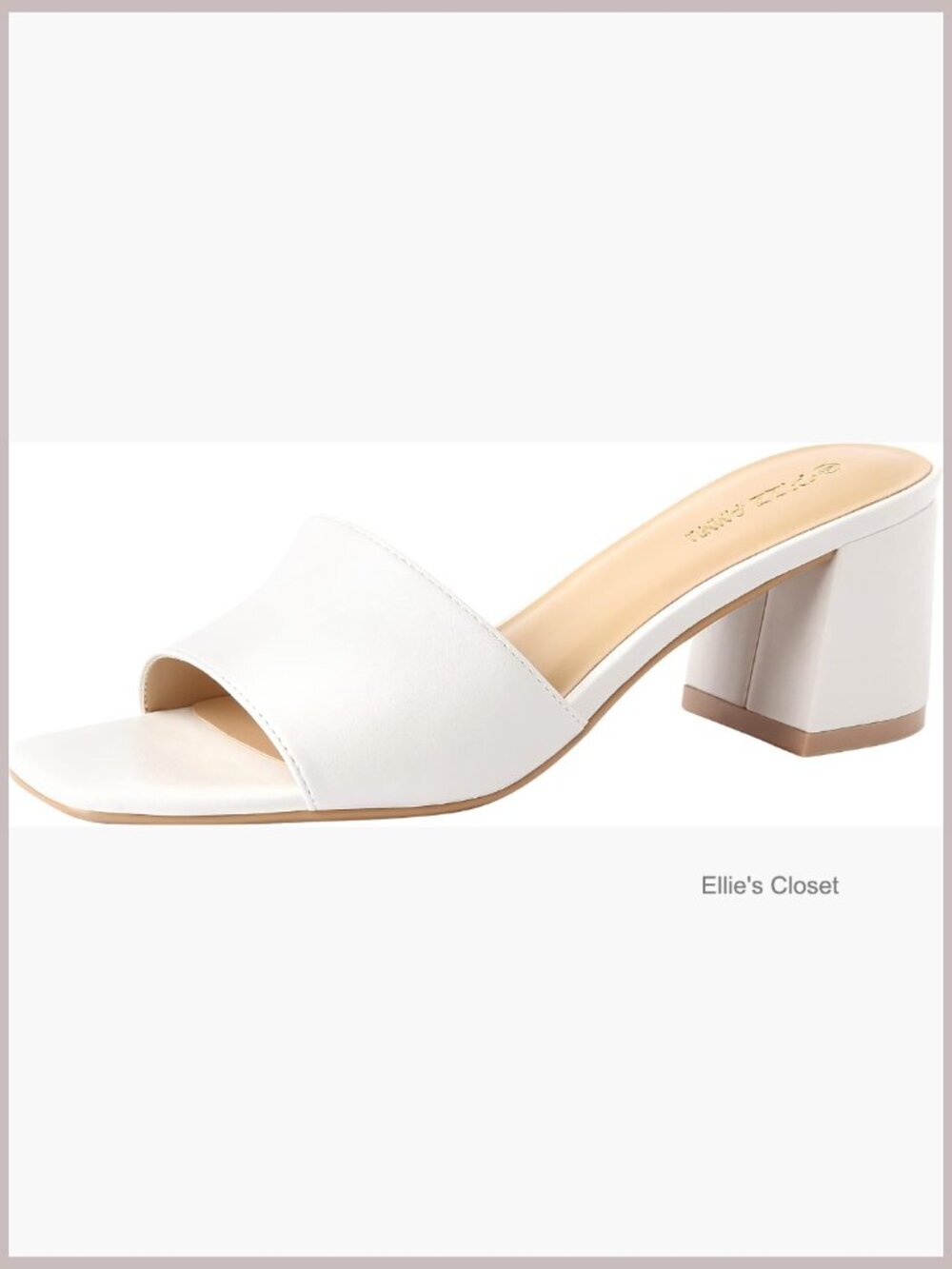 2.5" Block Heel Mules PU Square Toe Sandals Open Back Slip On Dress Pumps
